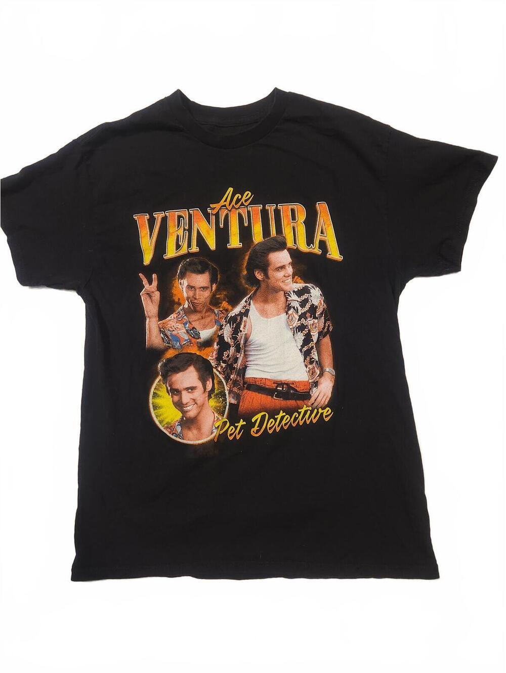 Black Ace Ventura Pet Detective Tshirt. Unisex Size Medium. Very good condition